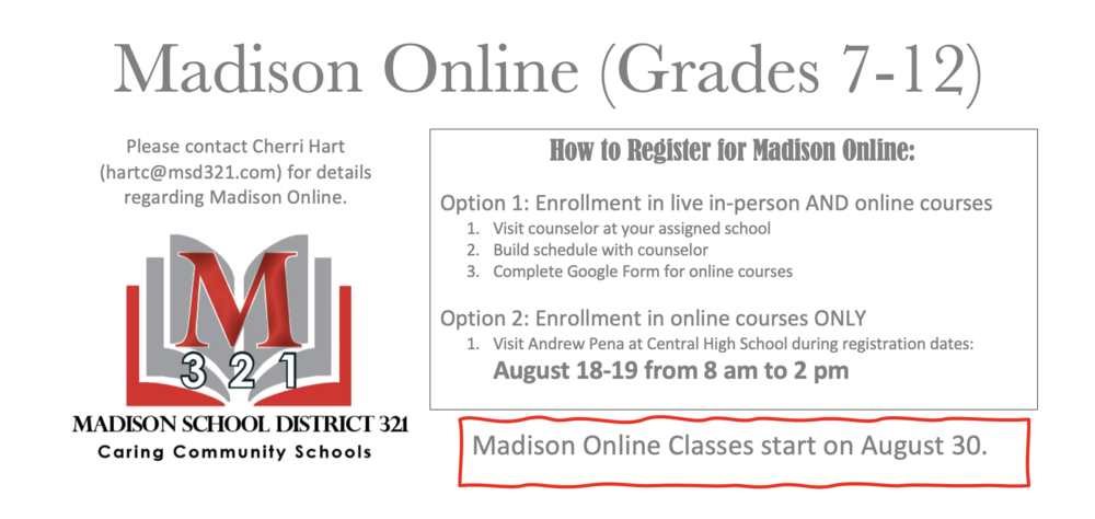 Madison Online Registration Information